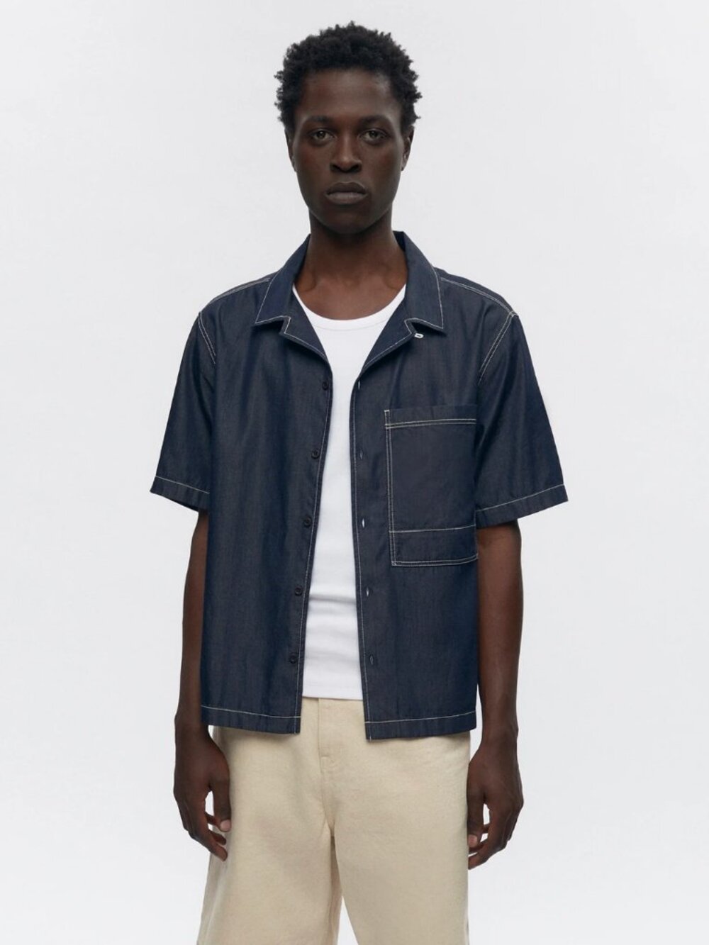 Kotn chambray camp collar shirt (men's medium)